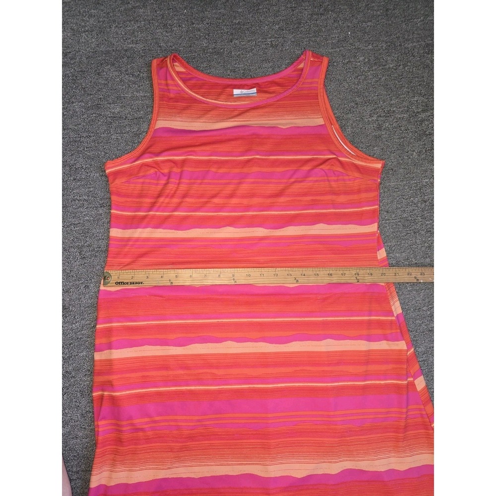 Columbia Women's Large Chill River Printed Dress Orange Stripes Size 1X - Picture 7 of 8